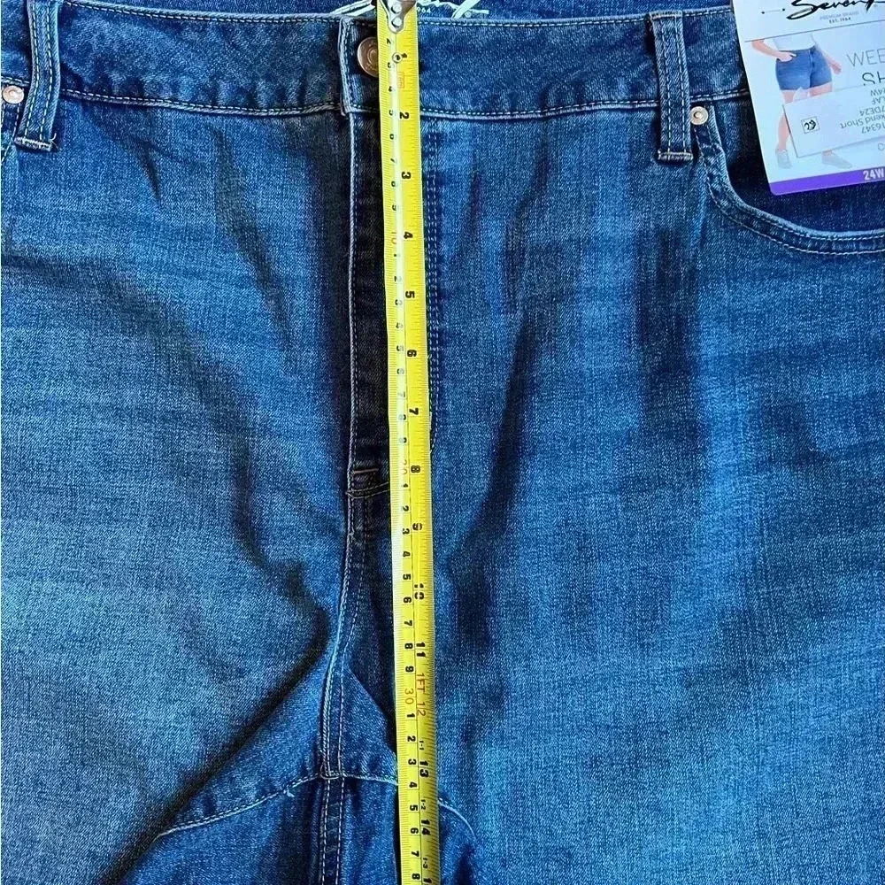 NWT Seven 7 weekend Jean Shorts Fray Hem comfort stretch 24W women’s - Picture 7 of 8